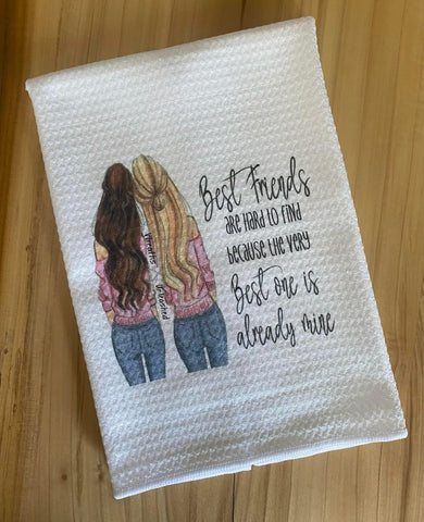 Best Friends Waffle Weave Towel