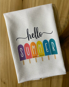 Hello Summer Waffle Weave Towel