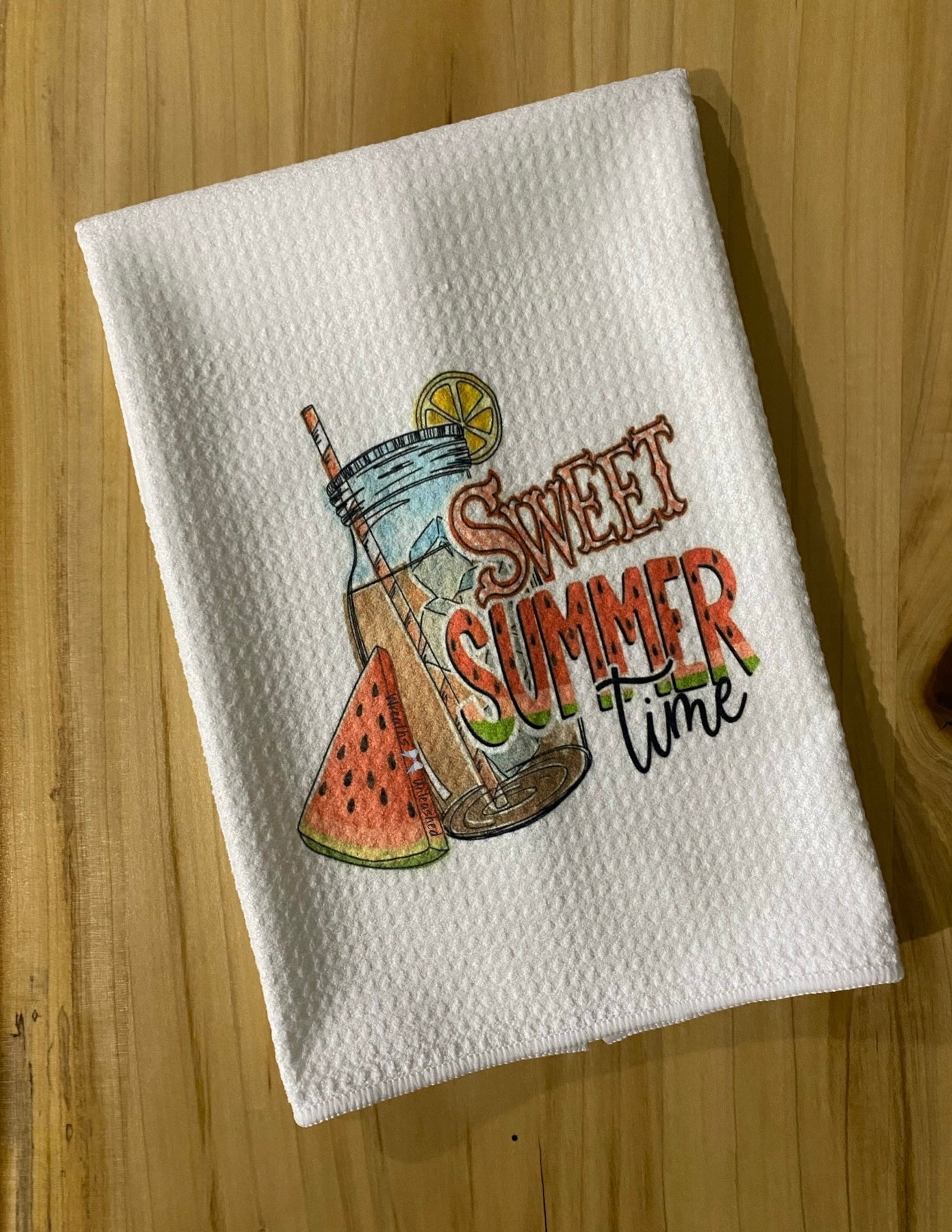 Sweet Summer Time Waffle Weave Towel